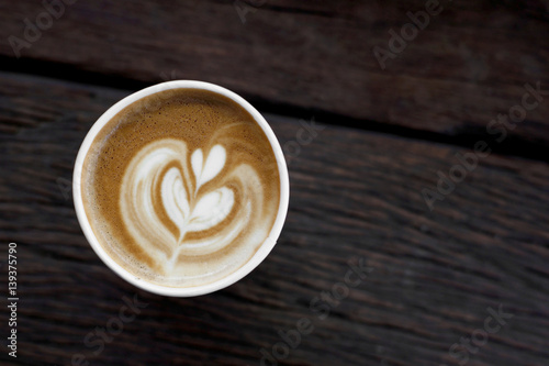 cappuccino coffee in takeaway cup