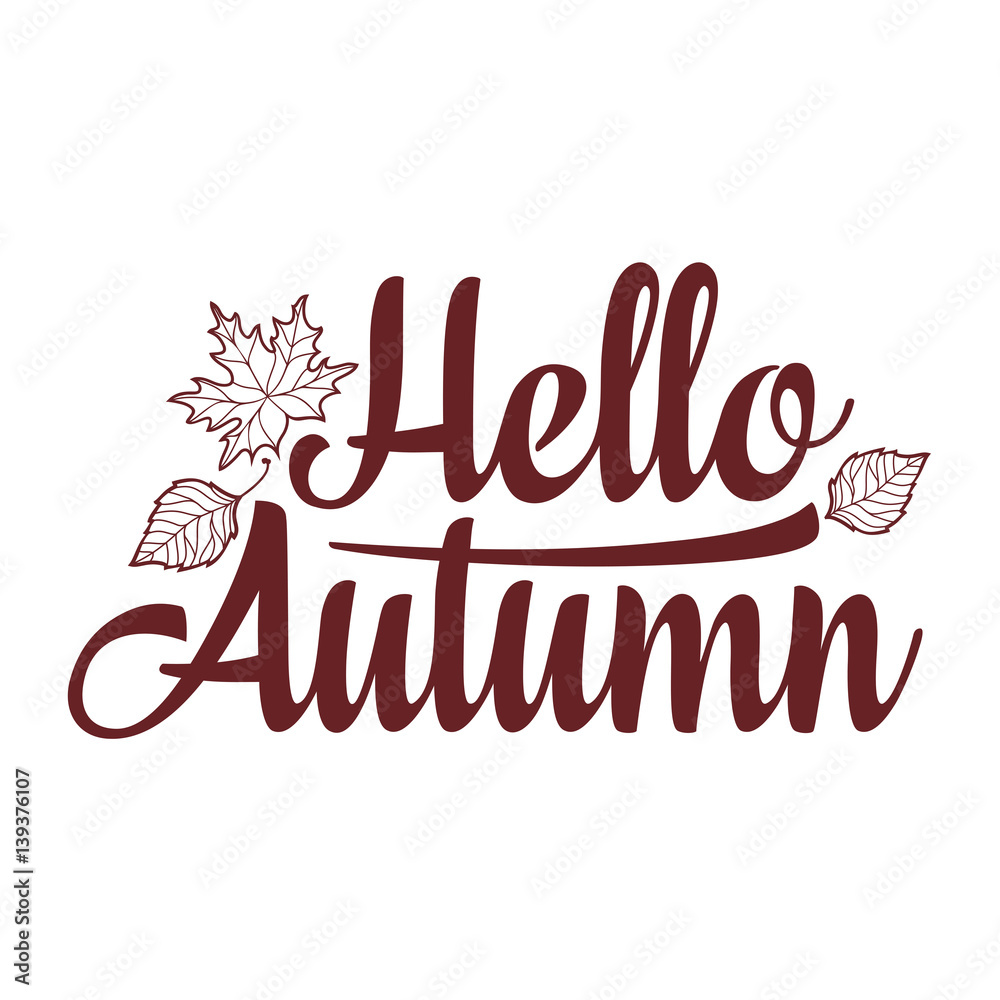 Obraz premium Hello Autumn. Text retail message. Best for sale banner.