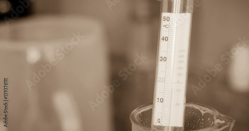 Thermometer to measure the alcohol content.