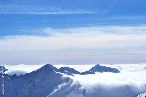 Beautiful view on the snowy mountains. © mountain_jackdaw