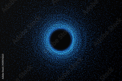glowing wormhole in space, interstellar warp, traveling trough space and time. 3d rendering