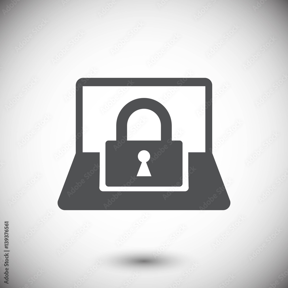 laptop lock icon stock vector illustration flat design laptop lock icon stock vector illustration flat design