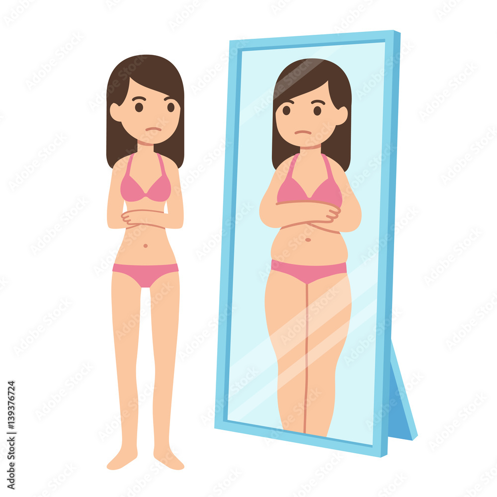 Vettoriale Stock Body dysmorphia and mental health | Adobe Stock