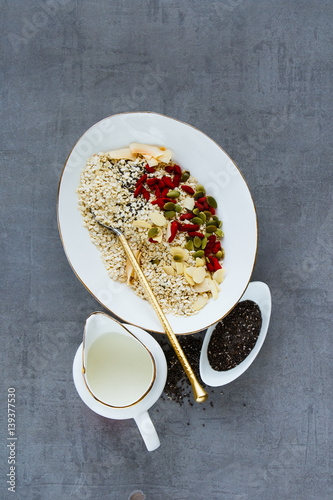 Organic quinoa flakes photo