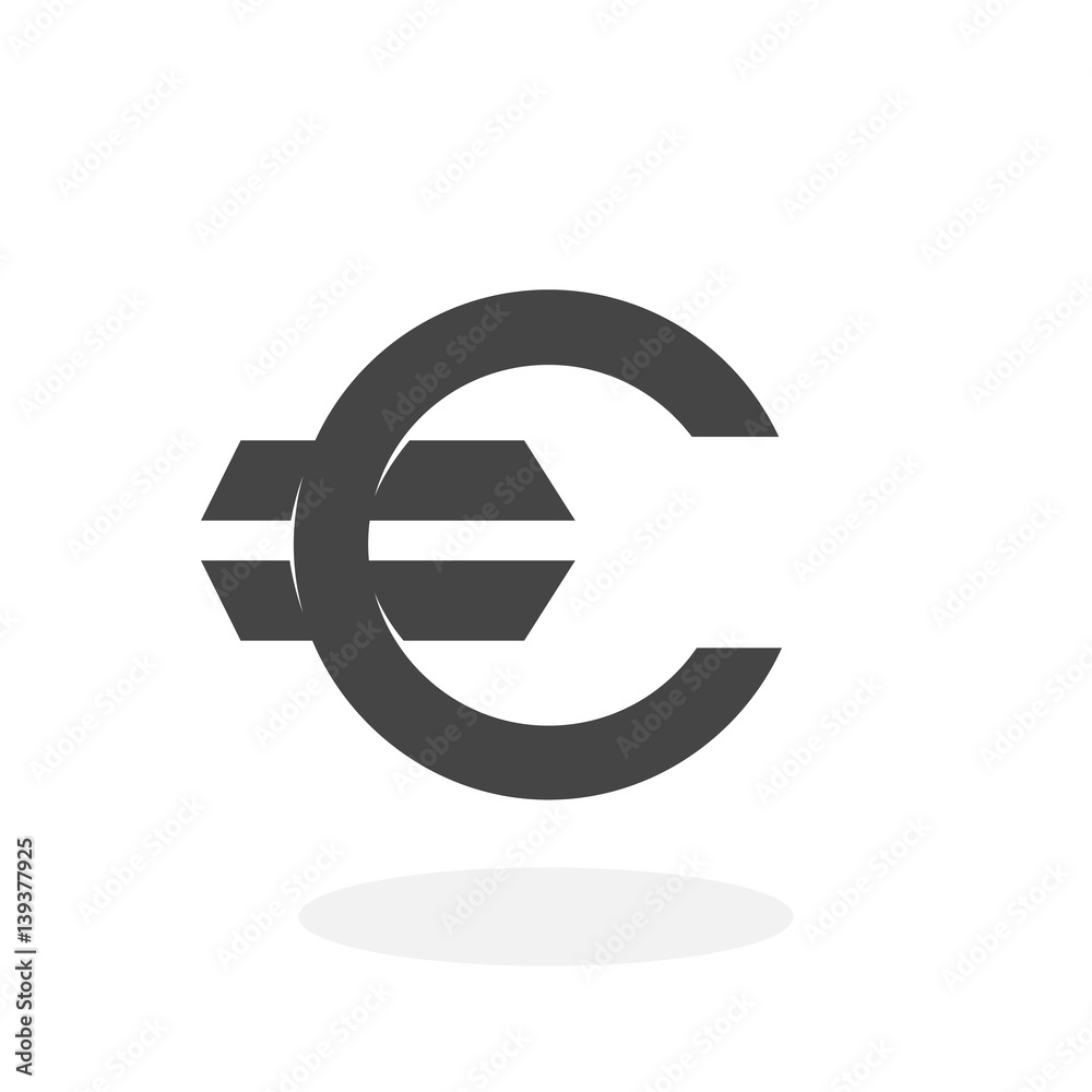 Euro Icon. Vector logo on white background Euro Icon. Vector logo on white background