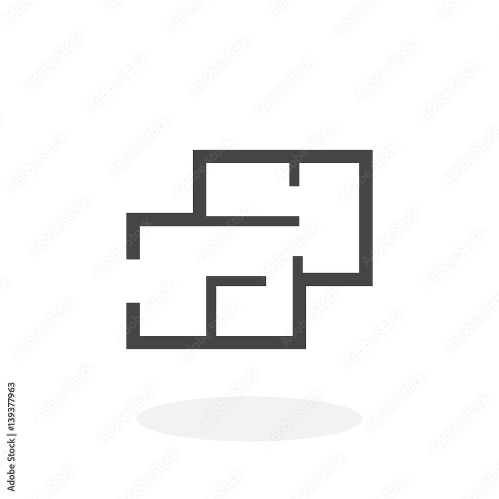 House plan Icon. Vector logo on white background House plan Icon. Vector logo on white background