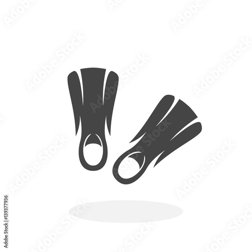 Flippers Icon. Vector logo on white background