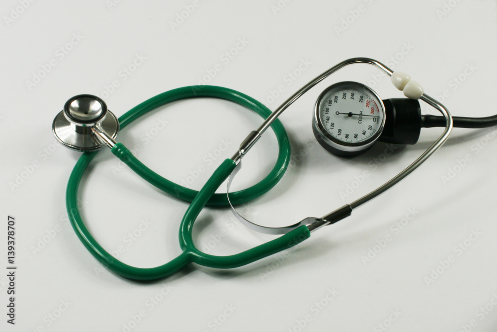 Stethoscope on white background.