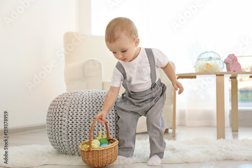 Cute little baby playing wi...