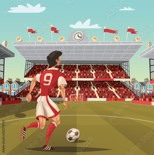 Soccer player running to the goal