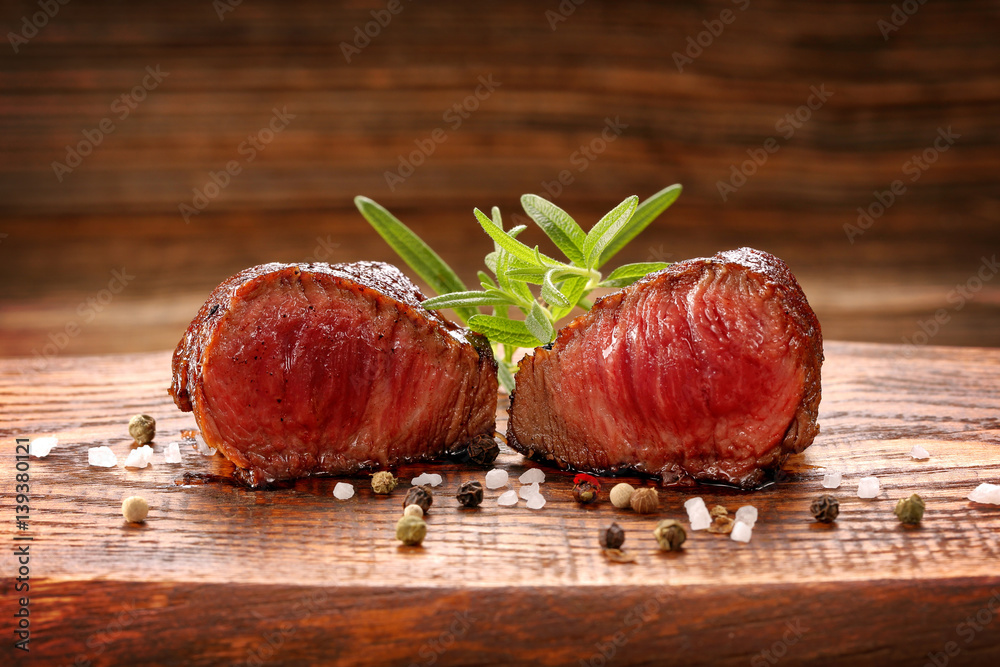 Raw beef steak on the table