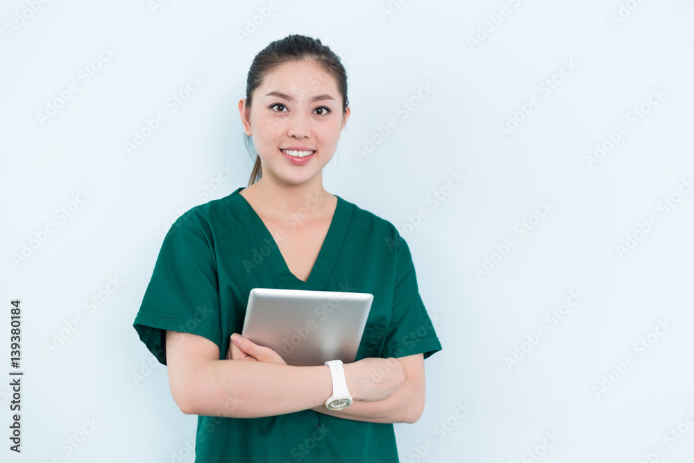 Obraz premium young pretty woman doctor in hospital