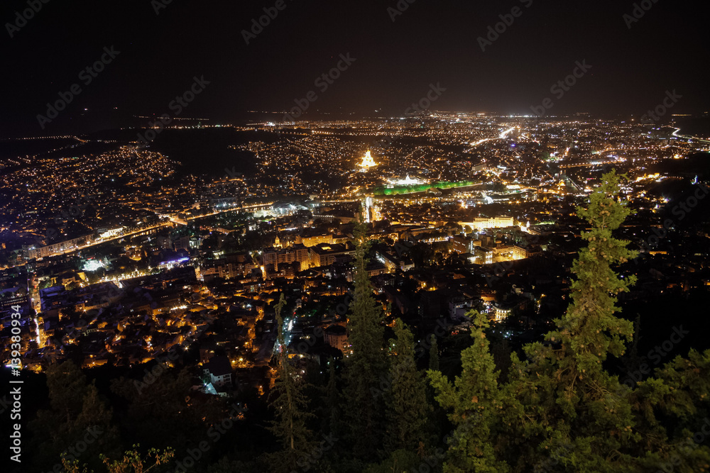 Tbilisi panorama, night