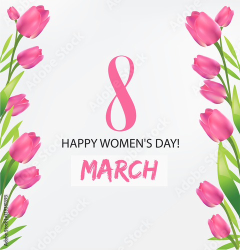 Greeting card template for women's day 8 march