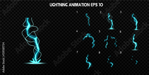 Vector explode. Explode effect animation with smoke. Cartoon explosion frames. Sprite sheet of explosion