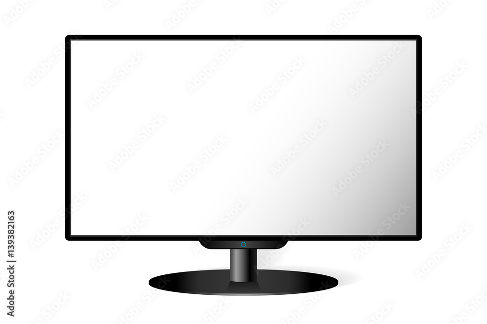 Realistic black modern TV monitor isolated. Vector illustration Realistic black modern TV monitor isolated. Vector illustration
