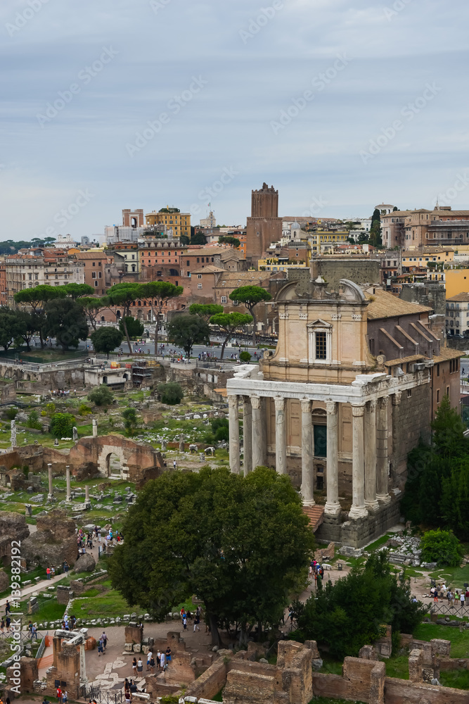 vue du Mont Palatin. Panorama du forum romain, Rome, Italie