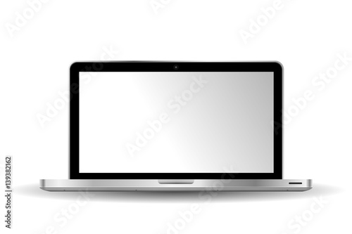 Realistic modern laptop isolated. Vector illustration