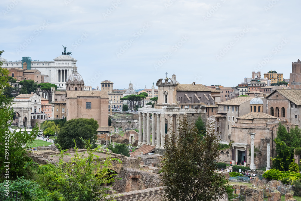 panorama du forum romain, Rome, Italie
