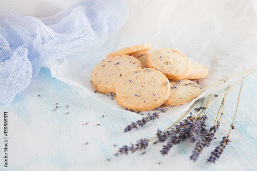 Aromatic lavender cookies. French cuisine, handmade