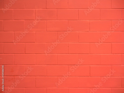 Red brick wall for background or texture.