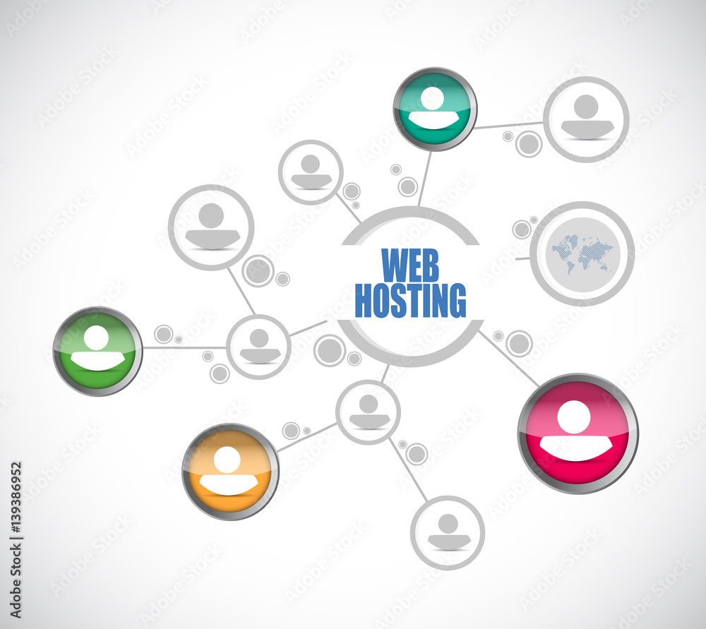 Web hosting people diagram sign concept Web hosting people diagram sign concept