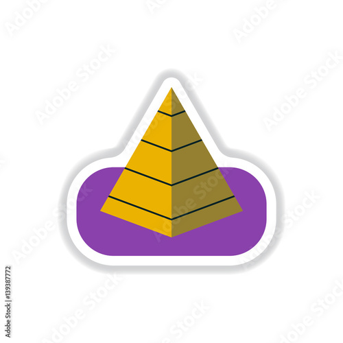 Vector illustration in paper sticker style Egypt pyramid
