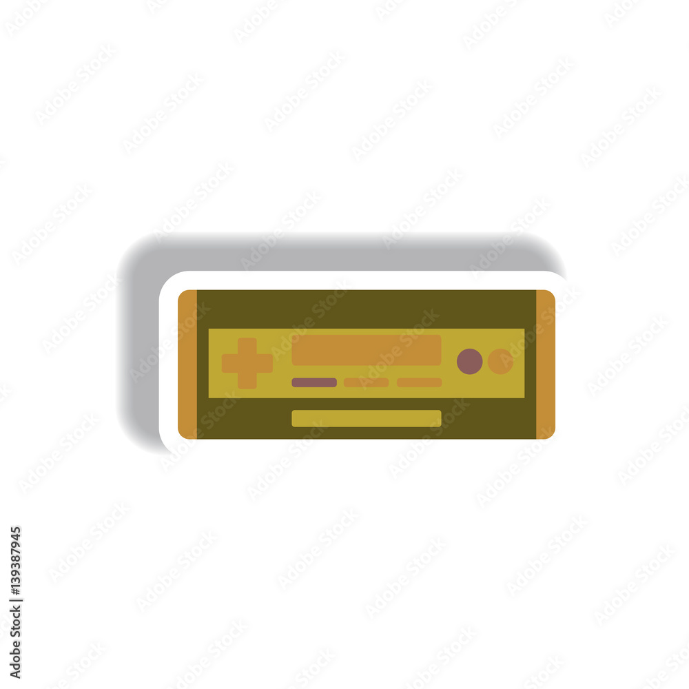 Vector illustration in paper sticker style car radio Vector illustration in paper sticker style car radio