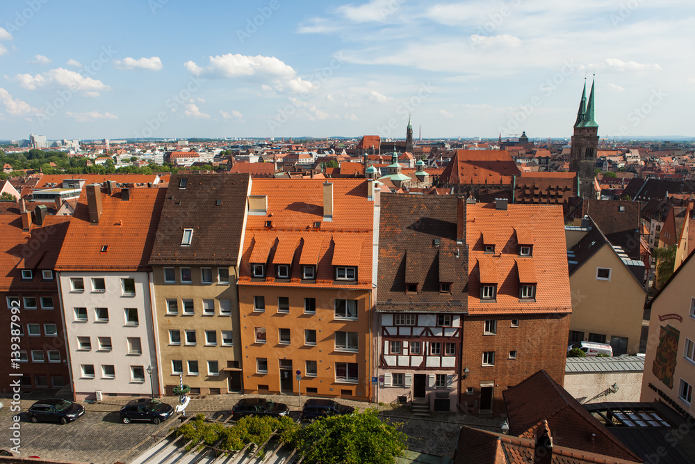 View of Nuremberg from the castle. Panorama Nuremberg