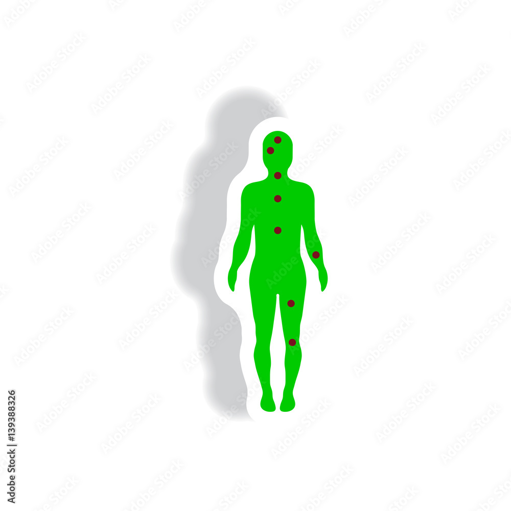 stylish icon in paper sticker style Ebola symptoms pain stylish icon in paper sticker style Ebola symptoms pain