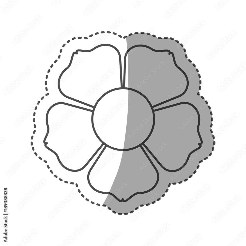 sticker monochrome contour with flower icon and middle shadow vector illustration sticker monochrome contour with flower icon and middle shadow vector illustration