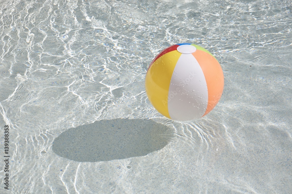 Swimming pool ball in kiddie pool