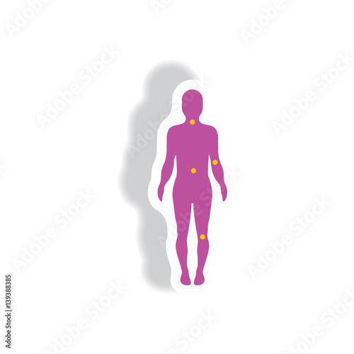 stylish icon in paper sticker style body osteoarthritis