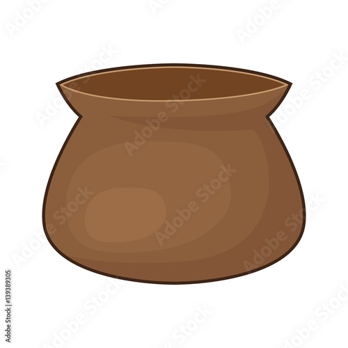 Clay pot isolated illustration on white background
