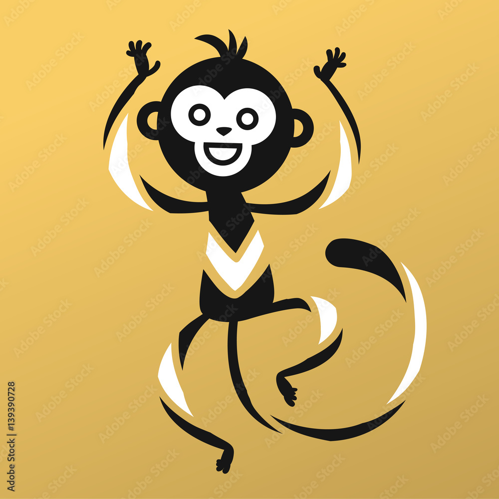 Monkey vector illustration. Stock Vector | Adobe Stock