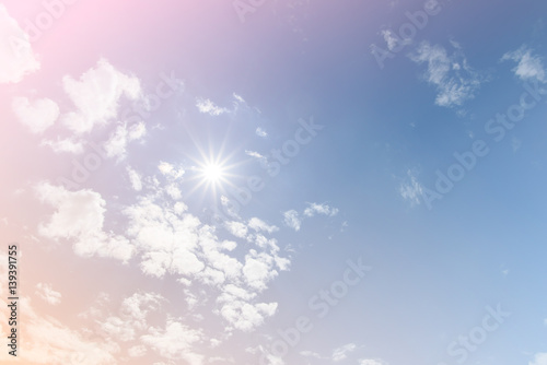 Sun and sky with a pastel colored gradient