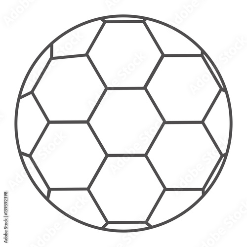 grayscale contour with soccer ball vector illustration