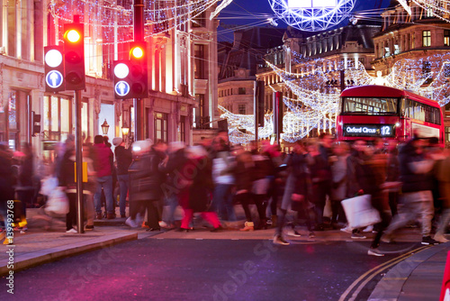 Shopping at Oxford street  London  Christmas day