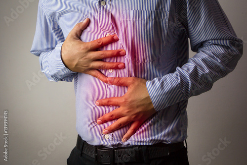 Men with symptomatic acid reflux and Gastroenterologists  / Concept with Healthcare And Medicine. photo