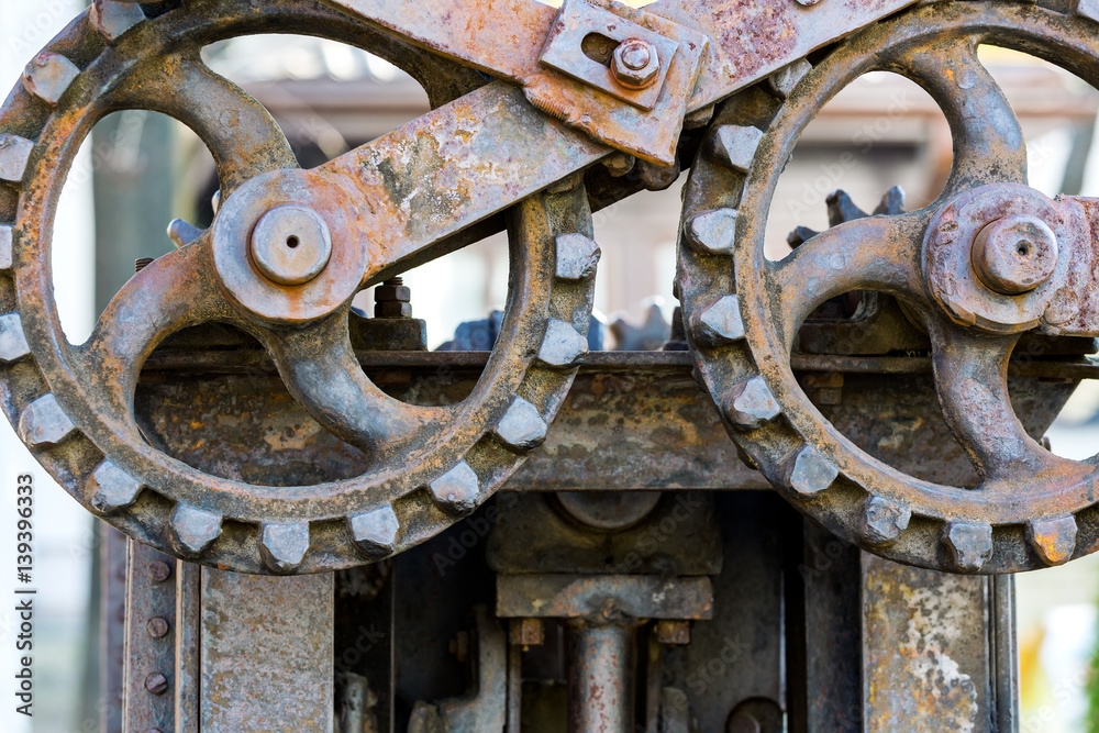 rusty metal cogwheels. gears from old mechanism. rusty metal cogwheels. gears from old mechanism.