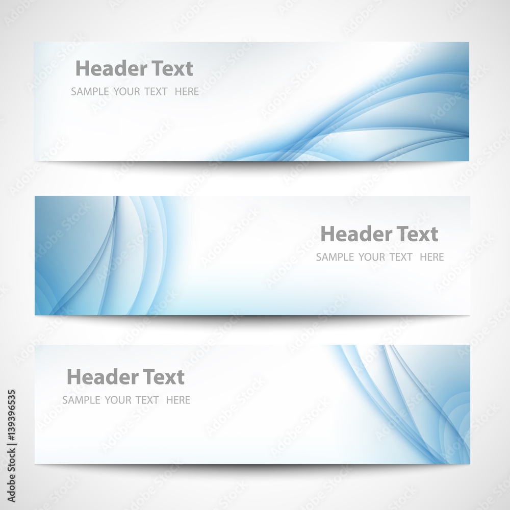 Fototapeta premium Abstract header blue wave white blue background vector design