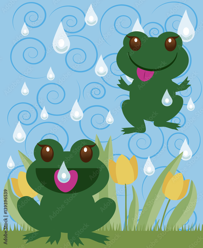 Obraz premium jumping frogs