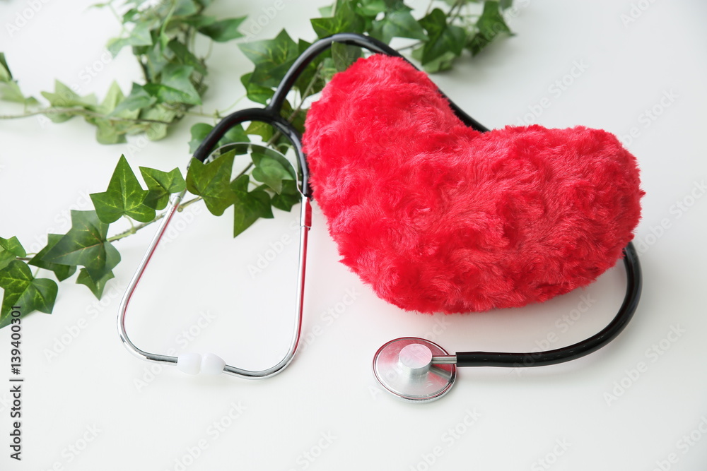 ハートと聴診器とグリーン Stock 写真 Adobe Stock