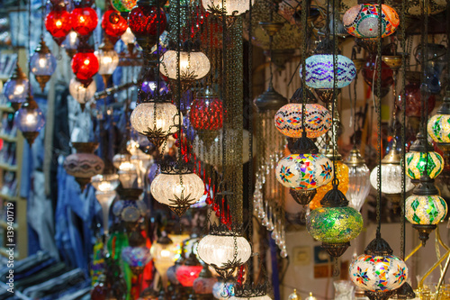 turkish bazaar lamps market istanbul turkey © ilyshev.photo