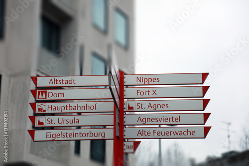 Straßenschild in Köln photo