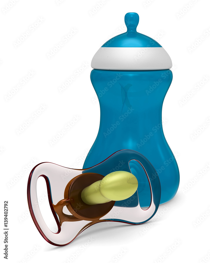Baby bottle on white background. Isolated 3D image Stock Illustration ...