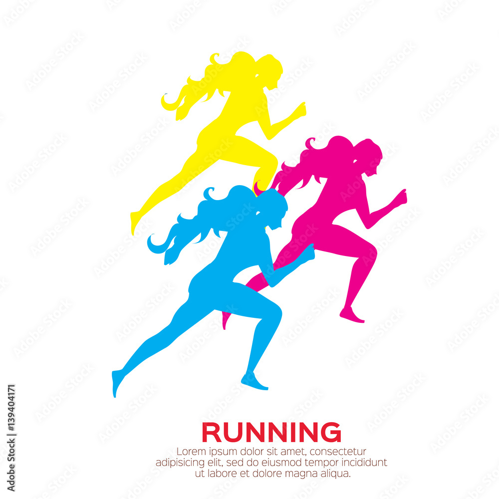 Woman running. Girl run, jogge. Sport