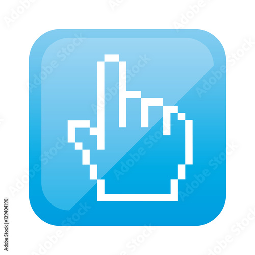 color square with hand cursor icon vector illustration