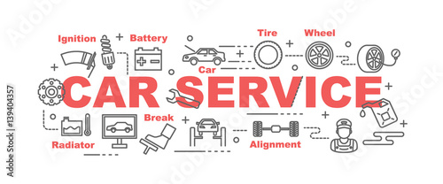 car service vector banner