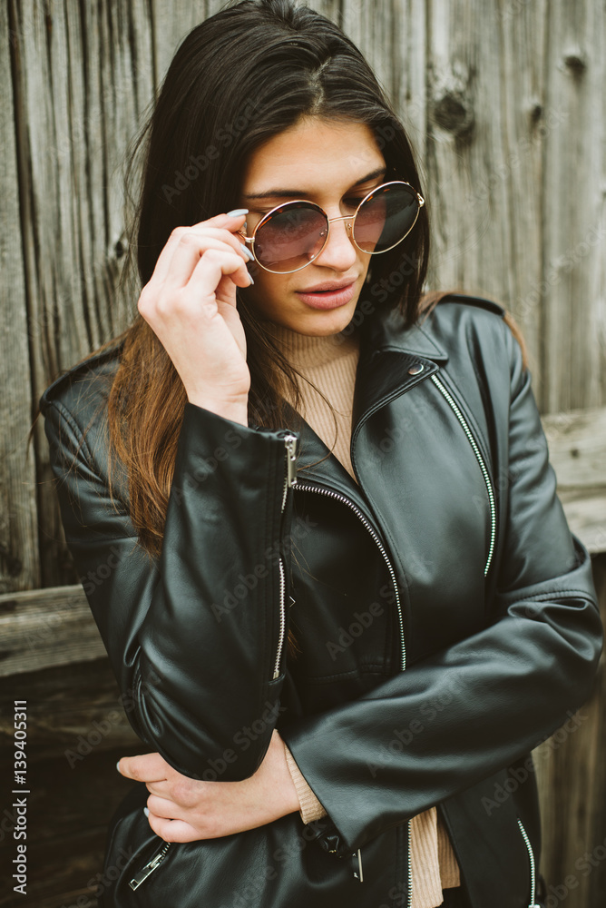 Attractive young woman with sunglasses Attractive young woman with sunglasses